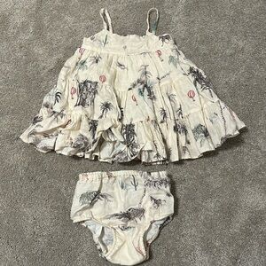 Banana Republic baby girls tiered printed linen dress